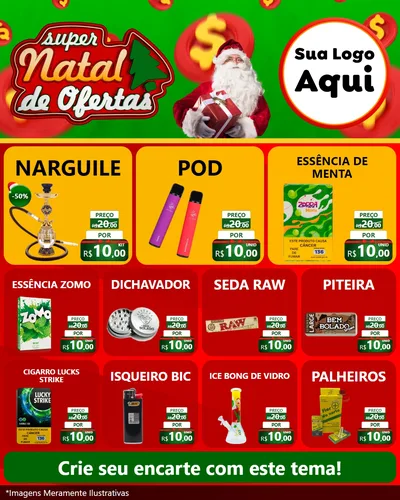 Modelo de Rede Social para Feed Instagram com o tema Super Natal de Ofertas para Tabacaria