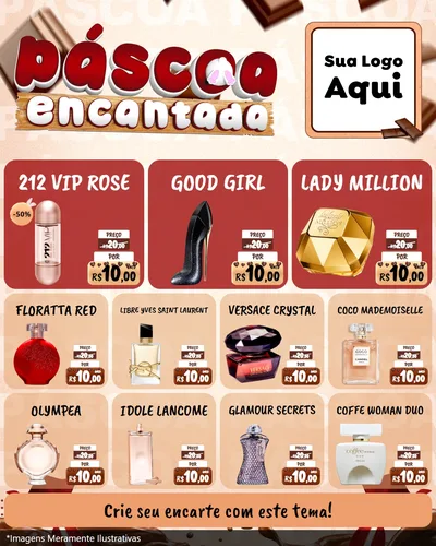 Modelo de Rede Social para Feed Instagram com o tema Páscoa Encantada para Perfumes