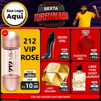 Modelo de Rede Social para Feed Facebook com o tema Sexta Turbinada para Perfumes
