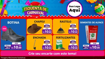 Modelo de TV para TV Horizontal com o tema Esquenta de Carnaval para Agropecuária