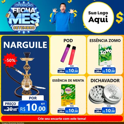 Modelo de Rede Social para Feed Facebook com o tema Operação Fecha Mês Setembro para Tabacaria