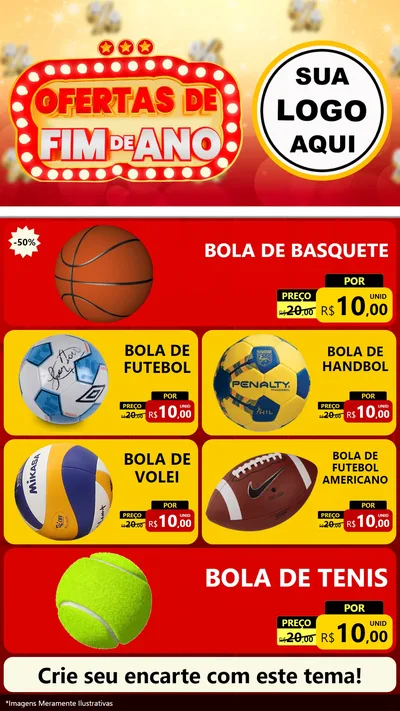 Modelo de TV para TV Vertical com o tema Ofertas de Fim de Ano para Artigos Esportivos