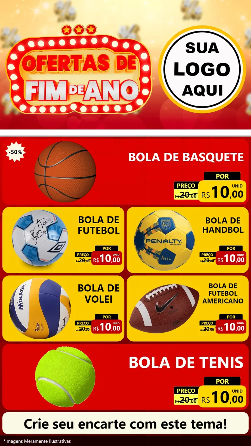 Modelo de TV para TV Vertical com o tema Ofertas de Fim de Ano para Artigos Esportivos