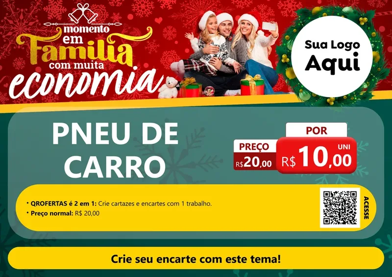 Modelo de Cartaz para Cartaz A4 Horizontal com o tema Momento em Família (Natal) para Auto peças