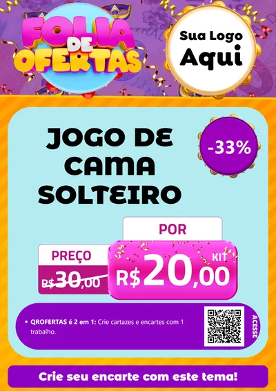 Modelo de Cartaz para Cartaz A4 Vertical com o tema Folia de Ofertas para Cama, Mesa e Banho