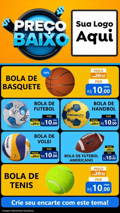 Modelo de TV para TV Vertical com o tema Preço Baixo para Artigos Esportivos