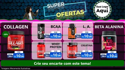 Modelo de TV para TV Horizontal com o tema Super Ofertas para Suplementos alimentares