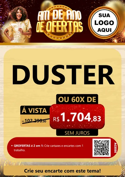 Modelo de Cartaz para Cartaz A4 Vertical com o tema Fim de Ano de Ofertas para Concessionaria de Carros