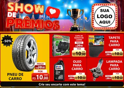 Modelo de Encarte para Encarte A4 Horizontal com o tema Show de Prêmios para Auto peças