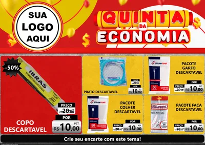Modelo de Encarte para Encarte A4 Horizontal com o tema Quinta da Economia para Embalagens