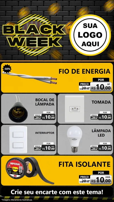 Modelo de TV para TV Vertical com o tema Black Week para Materiais Elétricos