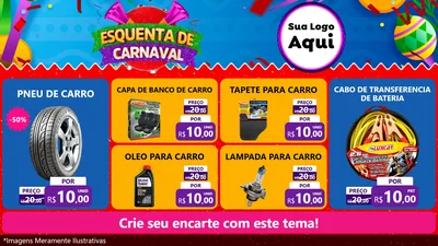 Modelo de TV para TV Horizontal com o tema Esquenta de Carnaval para Auto peças