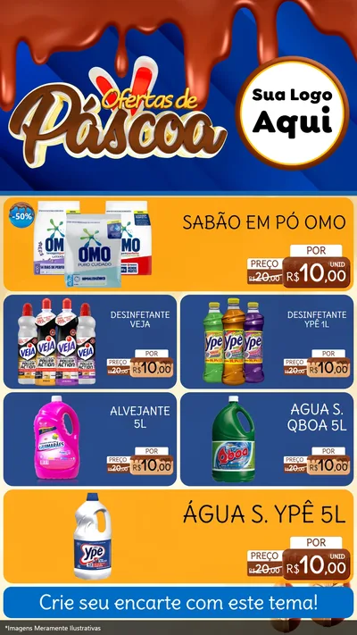Modelo de TV para TV Vertical com o tema Ofertas de Páscoa para Produtos de Limpeza