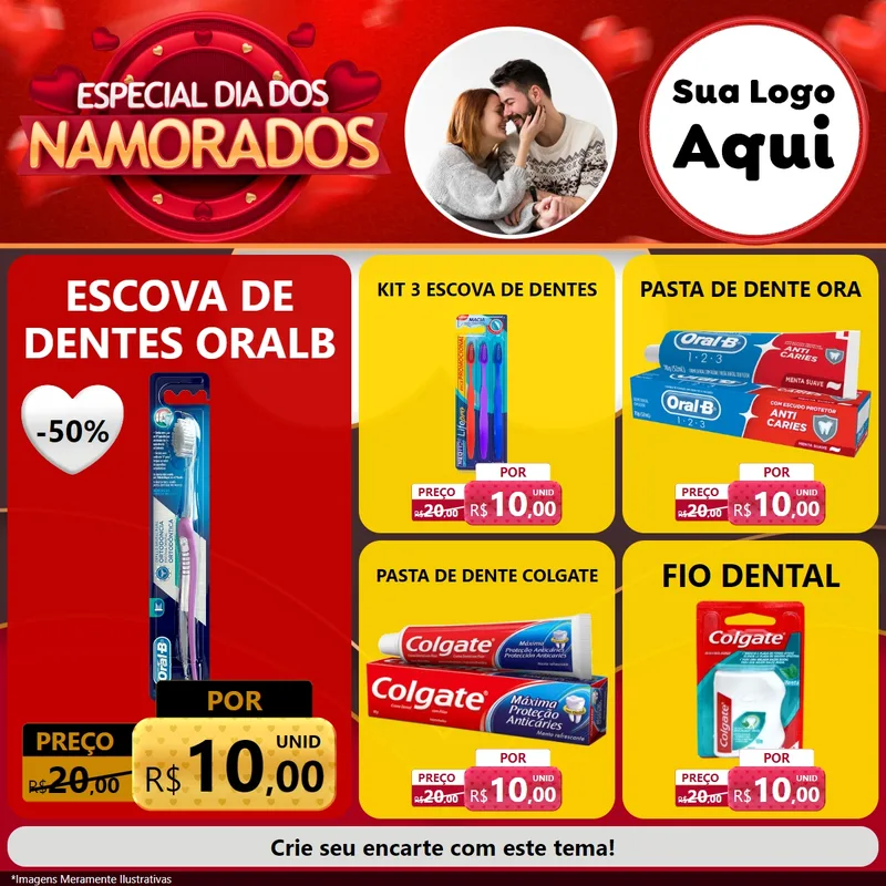 Modelo de Rede Social para Feed Facebook com o tema Especial Dia Dos Namorados para Higiene Pessoal