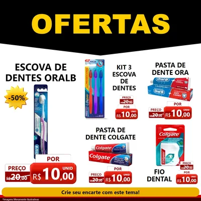 Modelo de Rede Social para Feed Facebook com o tema Ofertas Preto e Vermelho Cartaz para Higiene Pessoal