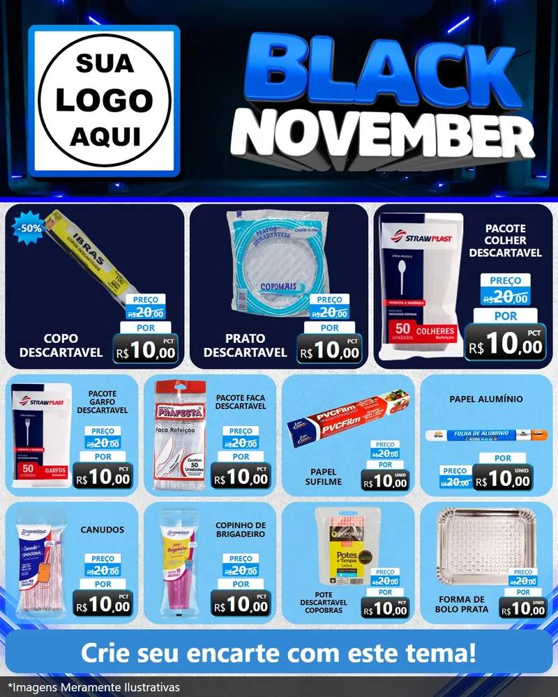 Modelo de Rede Social para Feed Instagram com o tema Black November para Embalagens