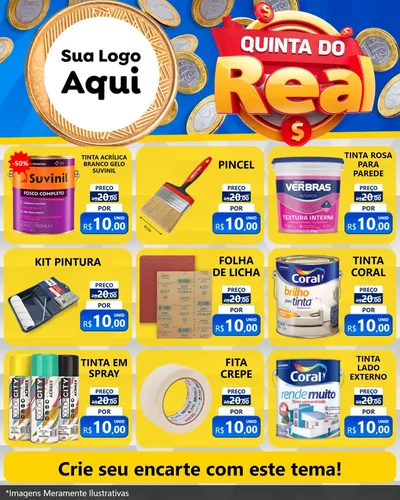Modelo de Rede Social para Feed Instagram com o tema Quinta do Real para Tintas e Ferramentas