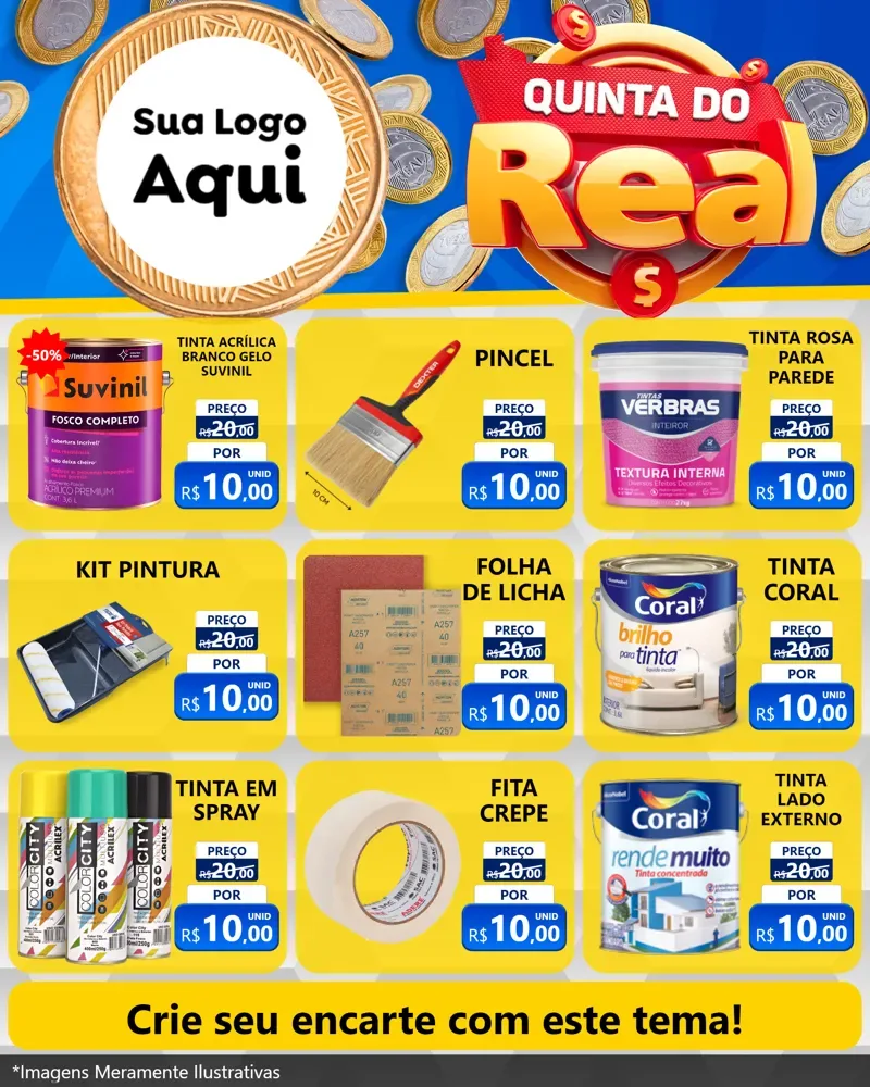 Modelo de Rede Social para Feed Instagram com o tema Quinta do Real para Tintas e Ferramentas