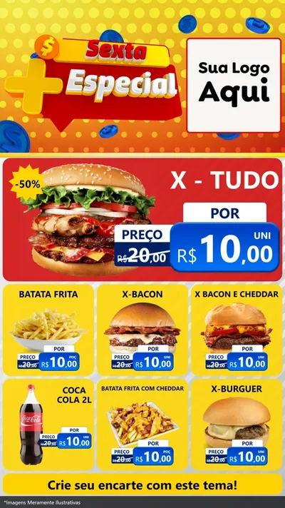 Modelo de Rede Social para Stories com o tema Sexta Mais Especial para Hamburgueria