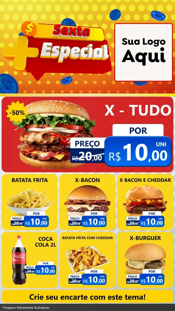 Modelo de Rede Social para Stories com o tema Sexta Mais Especial para Hamburgueria