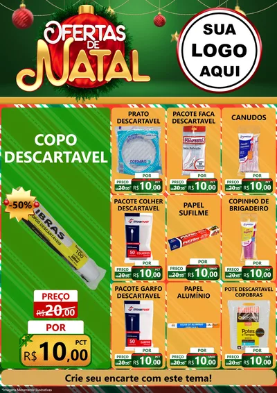 Modelo de Encarte para Encarte A4 Vertical com o tema Ofertas de Natal para Embalagens