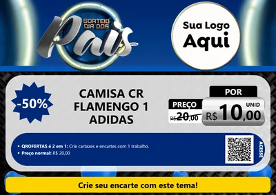 Modelo de Cartaz para Cartaz A4 Horizontal com o tema Sorteio Dia Dos Pais para Roupas e acessórios