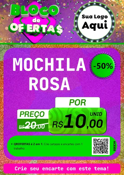 Modelo de Cartaz para Cartaz A4 Vertical com o tema Bloco de Ofertas para Papelaria