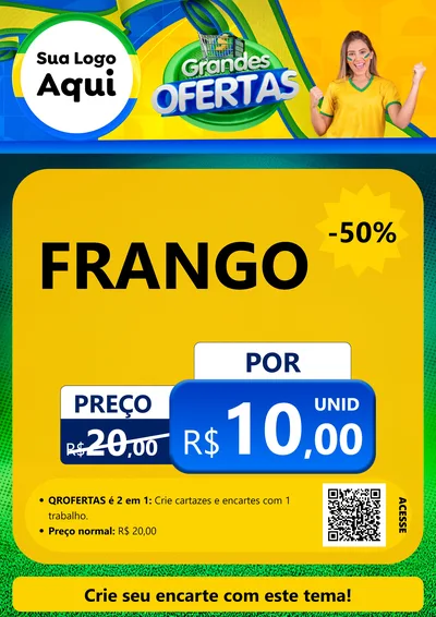 Modelo de Cartaz para Cartaz A4 Vertical com o tema Grandes Ofertas para Assados