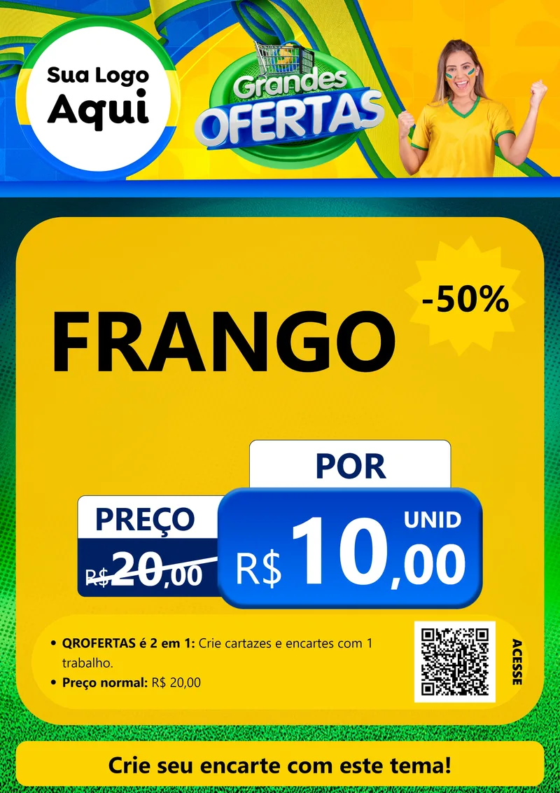 Modelo de Cartaz para Cartaz A4 Vertical com o tema Grandes Ofertas para Assados