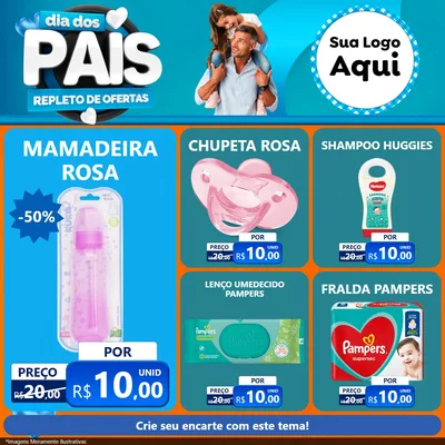 Modelo de Rede Social para Feed Facebook com o tema Dia Dos Pais Repleto de Ofertas para Bebês