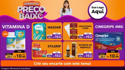 Modelo de TV para TV Horizontal com o tema Semana do Preço Baixo para Farmácia