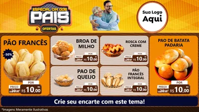 Modelo de TV para TV Horizontal com o tema Especial Dia dos Pais para Padaria