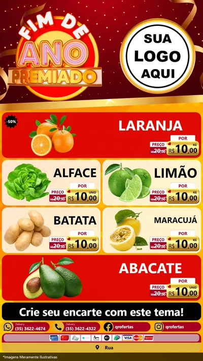 Modelo de TV para TV Vertical com o tema Fim de Ano Premiado para Hortifrúti