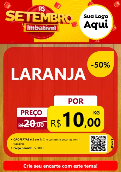 Modelo de Cartaz para Cartaz A4 Vertical com o tema Setembro Imbatível para Hortifrúti