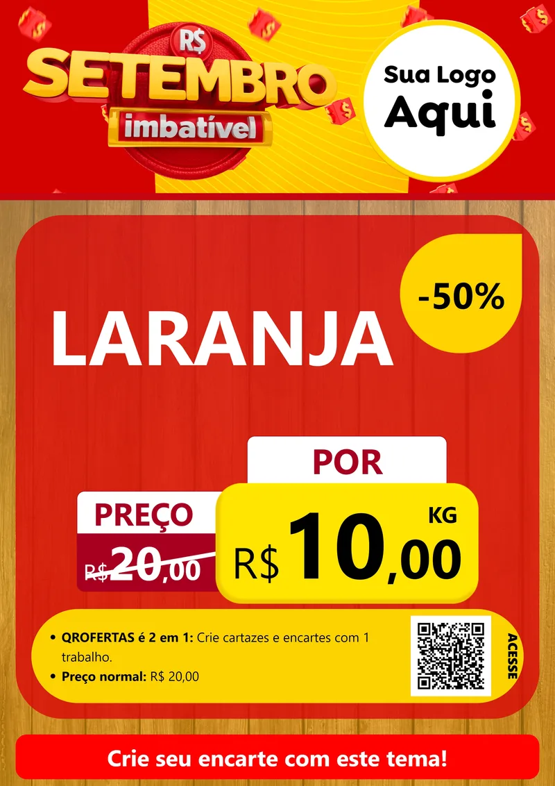 Modelo de Cartaz para Cartaz A4 Vertical com o tema Setembro Imbatível para Hortifrúti