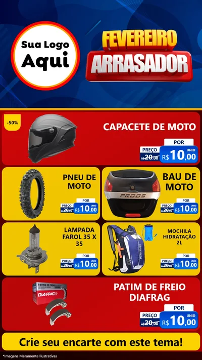 Modelo de TV para TV Vertical com o tema Fevereiro Arrasador para Moto peças
