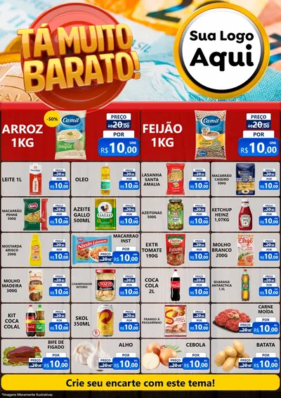 Modelo de Encarte para Encarte A4 Vertical com o tema Está Muito Barato para Supermercado
