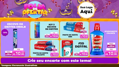 Modelo de TV para TV Horizontal com o tema Folia de Ofertas para Higiene Pessoal