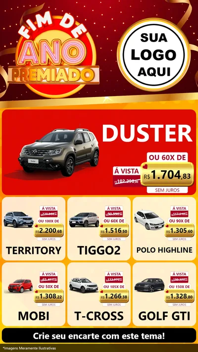 Modelo de Rede Social para Stories com o tema Fim de Ano Premiado para Concessionaria de Carros