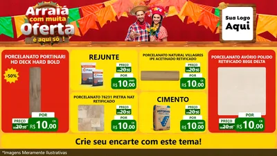 Modelo de TV para TV Horizontal com o tema Arraiá Com Muita Oferta - É Aqui Sô! para Pisos e revestimentos