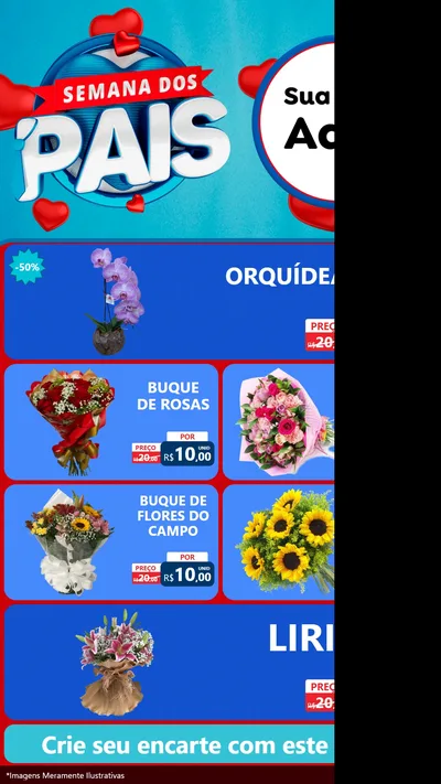 Modelo de TV para TV Vertical com o tema Semana Dos Pais para Floricultura e jardim
