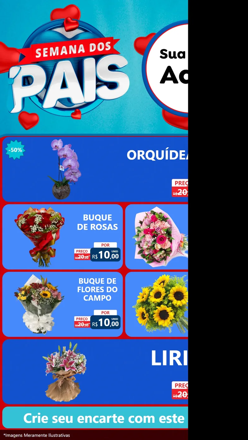 Modelo de TV para TV Vertical com o tema Semana Dos Pais para Floricultura e jardim