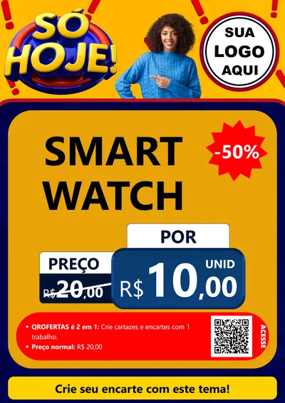 Modelo de Cartaz para Cartaz A4 Vertical com o tema Só Hoje! para Informática