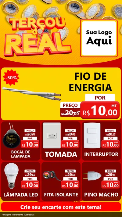 Modelo de Rede Social para Stories com o tema Terçou do Real para Materiais Elétricos