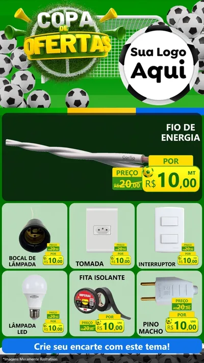 Modelo de Rede Social para Stories com o tema Copa De Ofertas para Materiais Elétricos