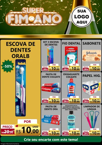 Modelo de Encarte para Encarte A4 Vertical com o tema Super Fim de Ano para Higiene Pessoal