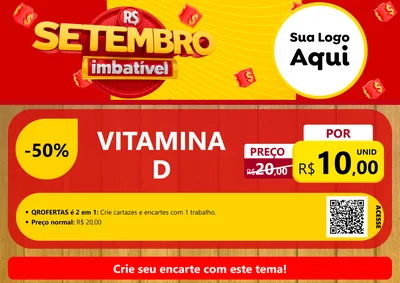 Modelo de Cartaz para Cartaz A4 Horizontal com o tema Setembro Imbatível para Farmácia