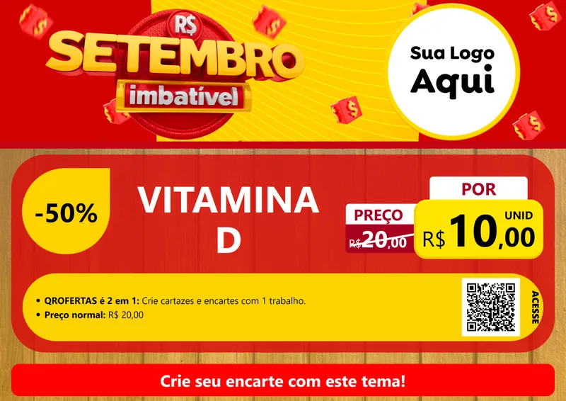 Modelo de Cartaz para Cartaz A4 Horizontal com o tema Setembro Imbatível para Farmácia