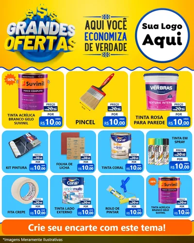 Modelo de Rede Social para Feed Instagram com o tema Grandes Ofertas para Tintas e Ferramentas