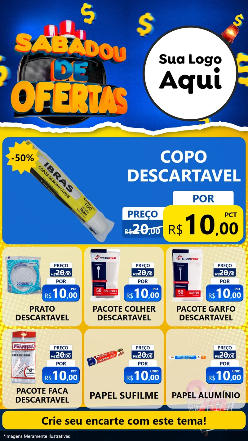 Modelo de Rede Social para Stories com o tema Sabadou de Ofertas para Embalagens